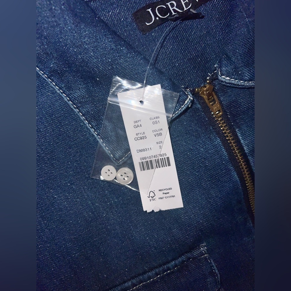 NWT 100% Cotton J.Crew Denim Midi Dress size 2 - Picture 10 of 13